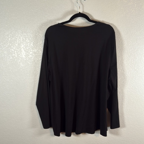 J. Jill Pure Jill Black Long Sleeve Shirttail Tee Size 4X - Picture 3 of 5